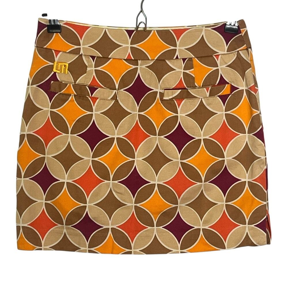 Loudmouth Skort Women's 0 Skirt Activewear Retro Geo Print Sporty Pockets - Picture 4 of 13